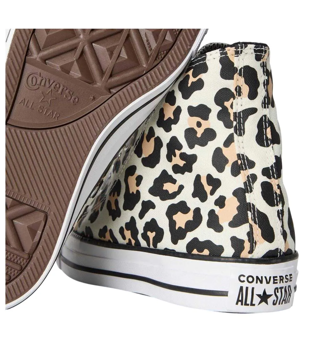 Womens/ladies Chuck Classic Leopard Print High Top Trainers White Black Converse-4