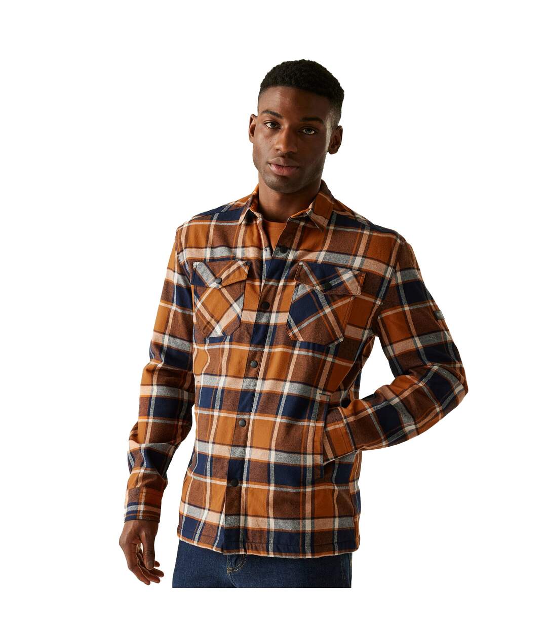 Mens Spennith Shacket Glazed Ginger Navy Regatta-1