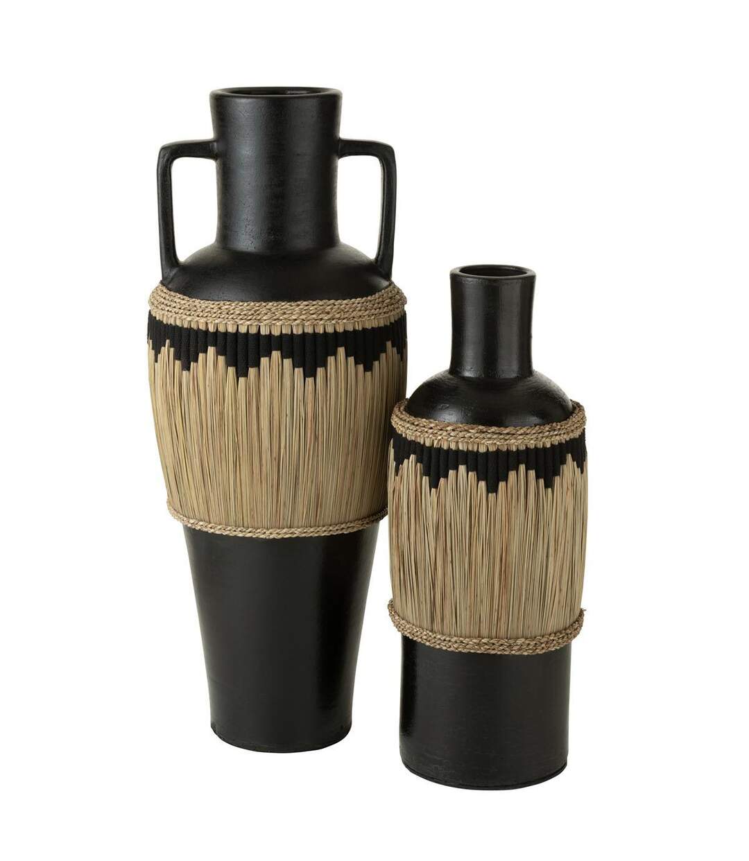 Vase Bouteille Déco Herbes 75cm Noir-2