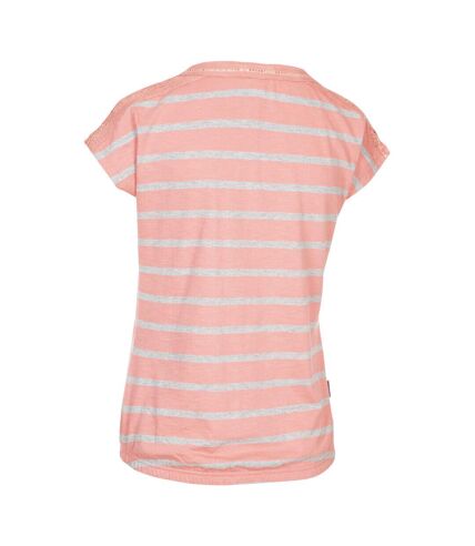 Trespass Womens/Ladies Moor Striped T-Shirt (Blossom/Light Grey Marl) - UTTP5359