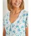 Chemise de nuit coton fleuri dentelle mi longue-3