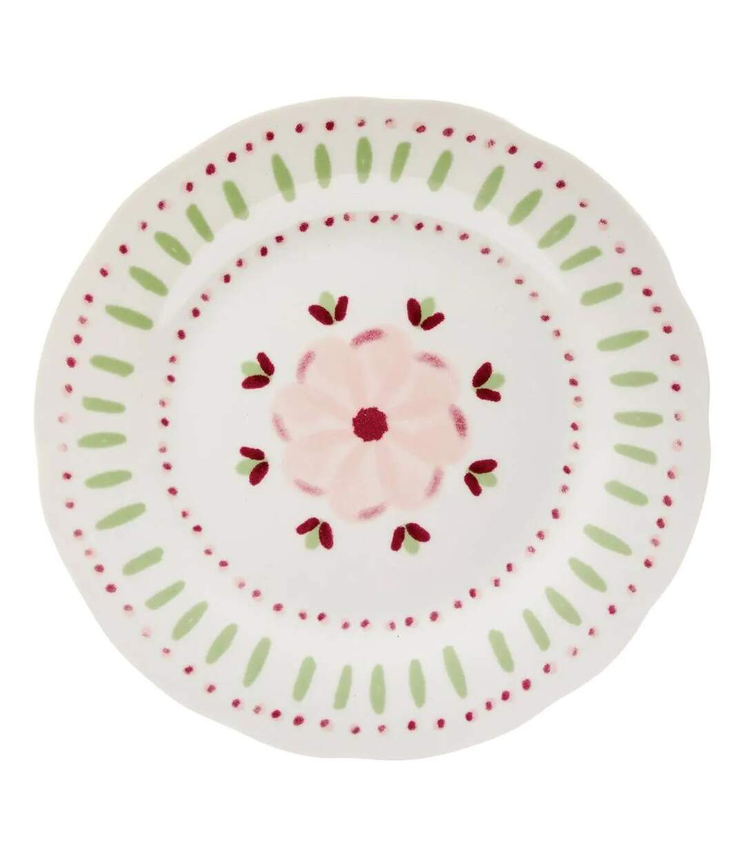 Lot de 6 Assiettes à Dessert Fleur de Rose 19cm Multicolore-1