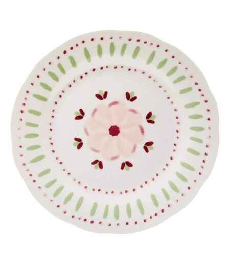 Lot de 6 Assiettes à Dessert Fleur de Rose 19cm Multicolore