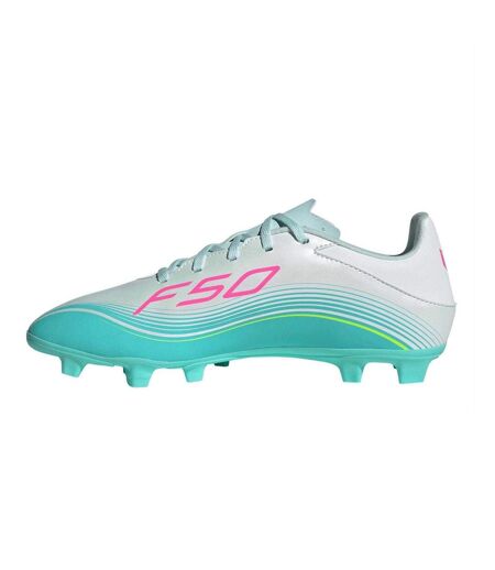 Mens F50 League Firm Ground Football Boots White Pink Blue Adidas