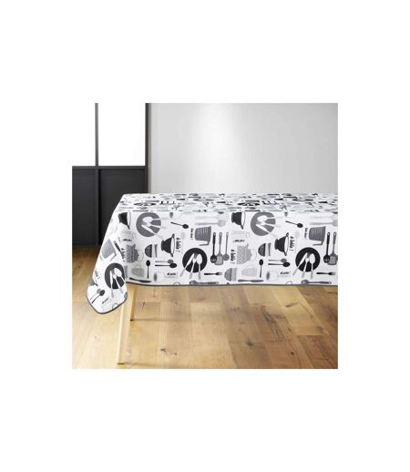 Nappe Imprimé Kitchen 150x240cm Blanc & Noir