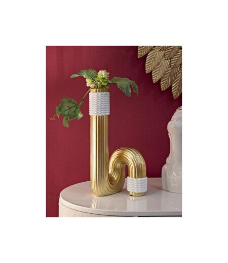 Vase Design en Résine Bann 30cm Or