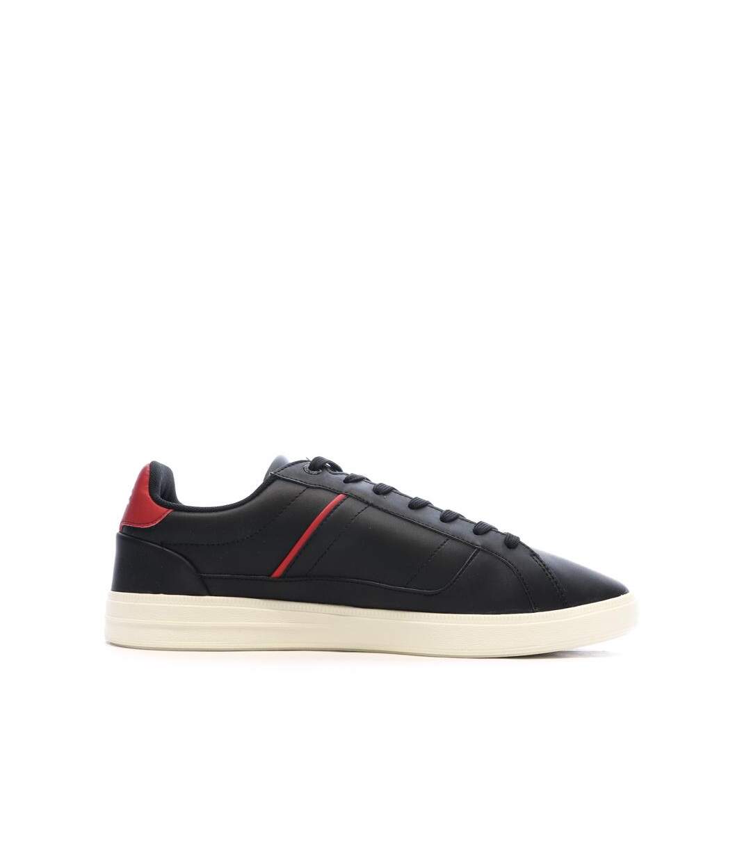 Baskets noires/rouges homme lacoste court-2