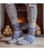 2 Pairs Mens Thermal Slipper Socks 2.6 TOG Non Slip Double Layer Warm Socks-7