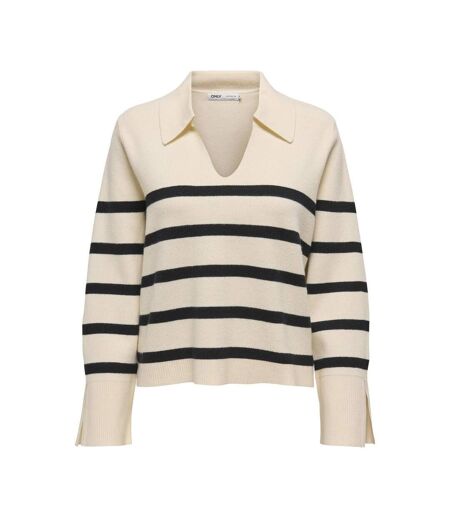 Pull ecru/noir femme only monica