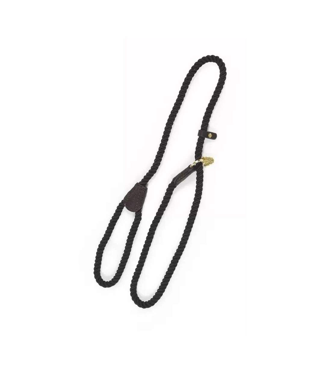 Rope leather dog slip lead one size black Digby & Fox-2