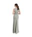 Womens/ladies Satin Open Back Bridesmaid Maxi Dress Sage Green Maya Deluxe-2