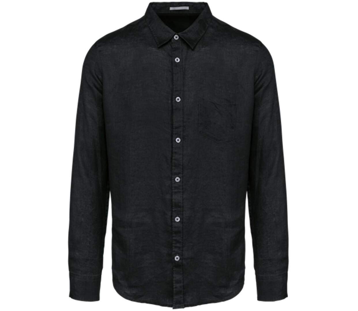 Chemise en lin - Homme - PATS504 - noir-1