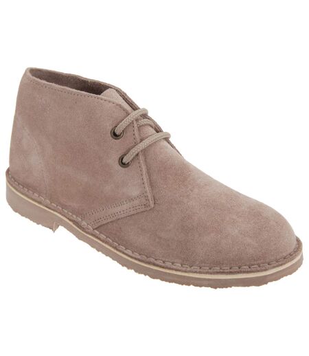 Roamers Womens/Ladies Real Suede Unlined Desert Boots (Light Taupe) - UTDF209