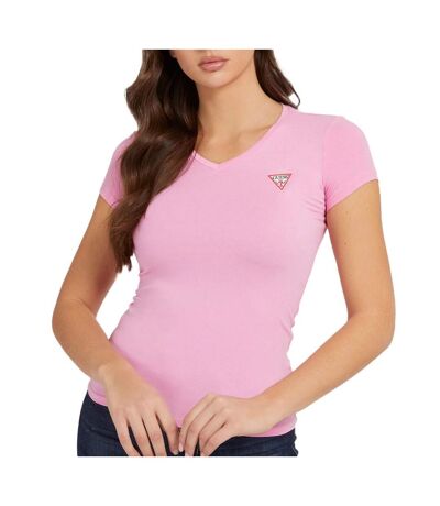 T-shirt rose femme guess mini triangle-w1yi1a - l