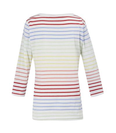 Womens/ladies Bayletta 3/4 Sleeve Top White Multicoloured Regatta