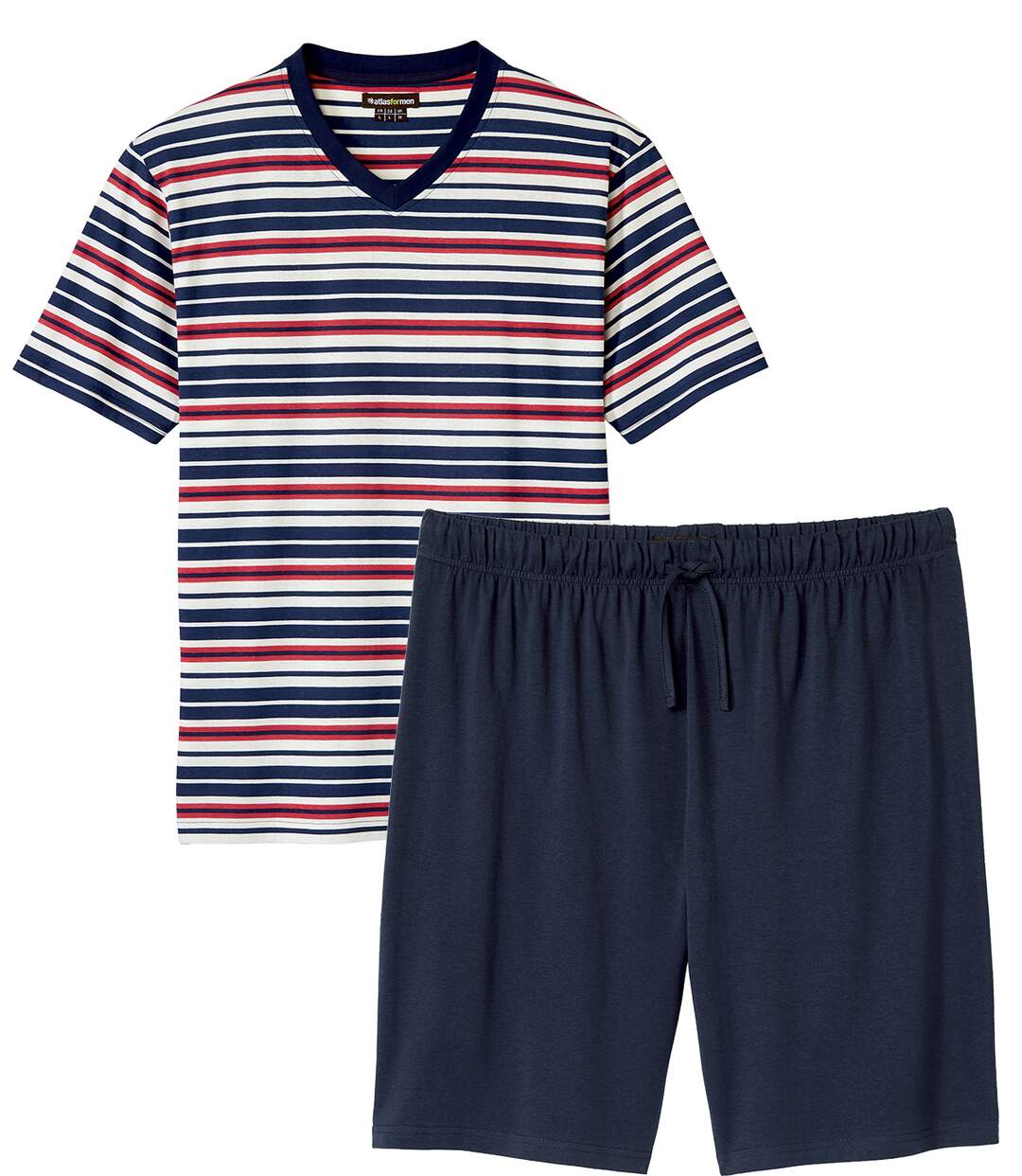 Le Pyjashort Col V Rayé-1