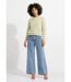 Pull duveteux col rond, rayures pastel-3