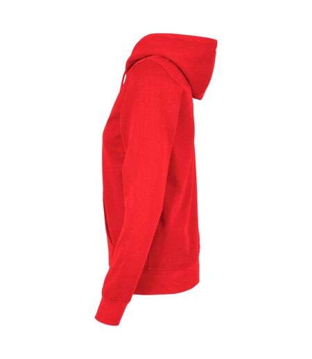 Womens/ladies basic full zip hoodie city red Build Your Brand