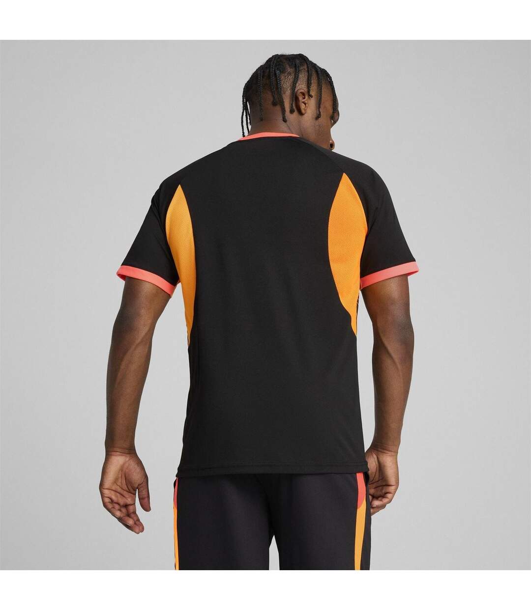 Mens Individualliga Graphic Lightweight T-shirt Black Orange Puma-4