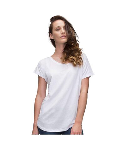 Womens/ladies Loose Fit T-shirt White Mantis