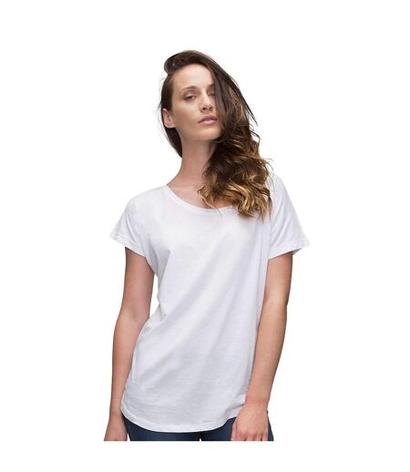 Womens/ladies Loose Fit T-shirt White Mantis