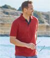 Pack of 3 Men's Jersey Polo Shirts - Turquoise Red Blue Atlas For Men