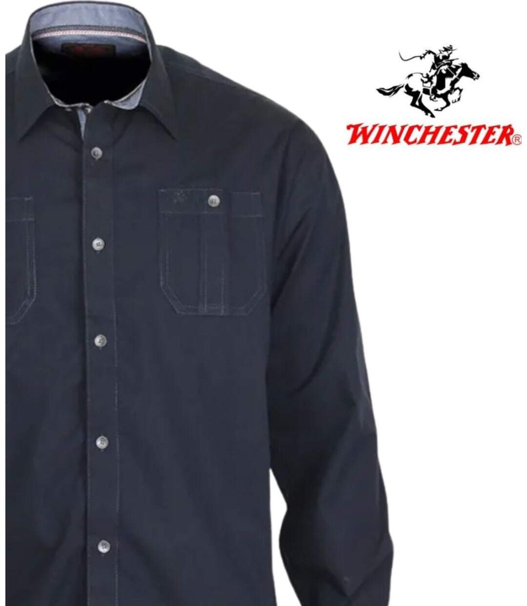 WINCHESTER TONIGHT1 — Chemise à carreaux manches longues noir : confort et texture en pur coton-4