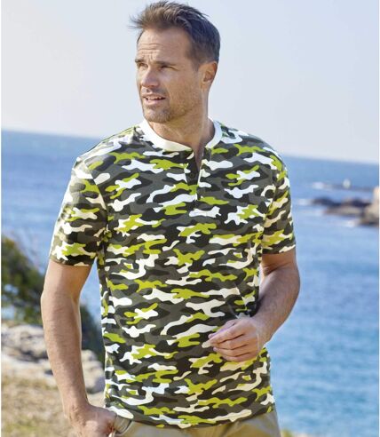 Tee-Shirt Col Tunisien Camouflage 