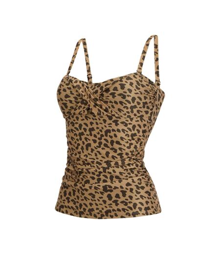 Womens/ladies Aceana Iii Leopard Print Tankini Top Multicoloured Regatta