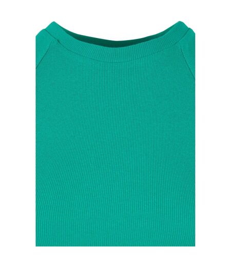 Womens/ladies Ribbed Skater Dress Fern Green Urban Classics