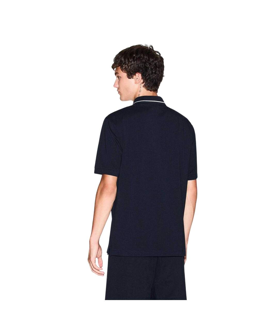 Polo Motif/style Rayure Contrastée Sur Bord Homme Bleu Marine Sombre Armani Exchange-3