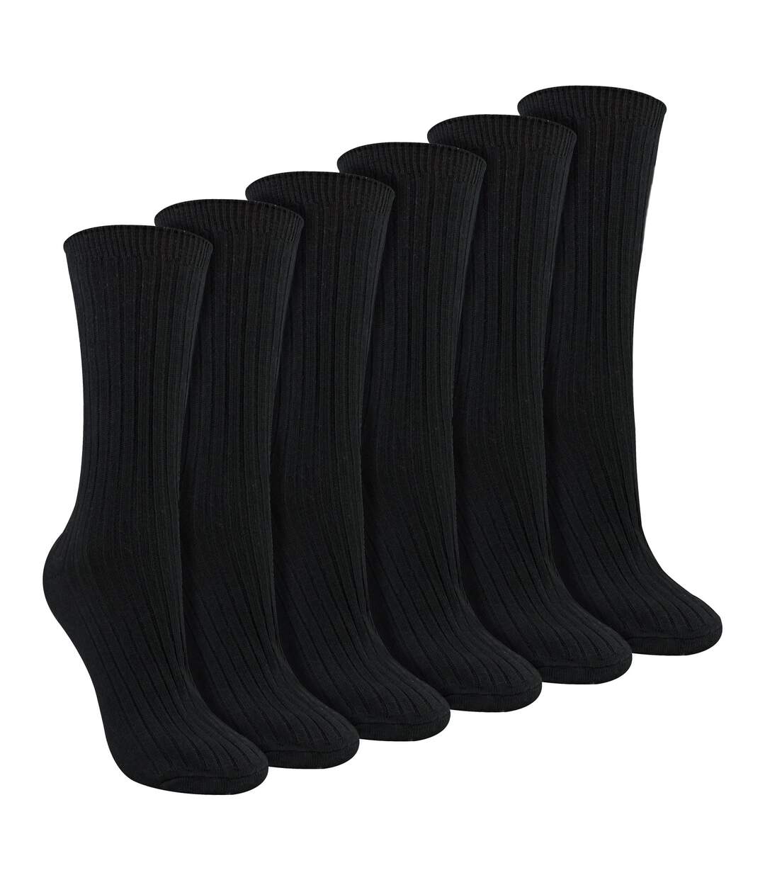 Ladies 6 Pack 100% Cotton Breathable Soft Socks-1