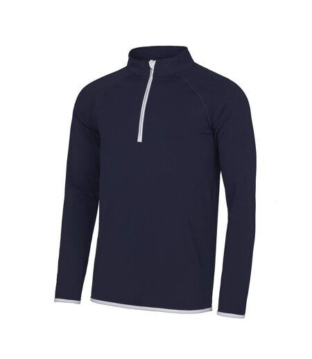 Sweat Motif/style Uni Homme Bleu Marine Français Blanc Just Cool