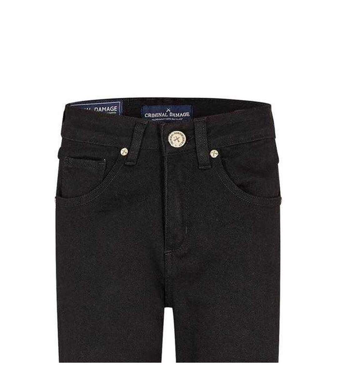 Mens Sos Ripped Skinny Jeans Black Criminal Damage-3