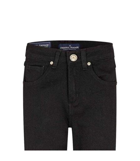 Mens Sos Ripped Skinny Jeans Black Criminal Damage