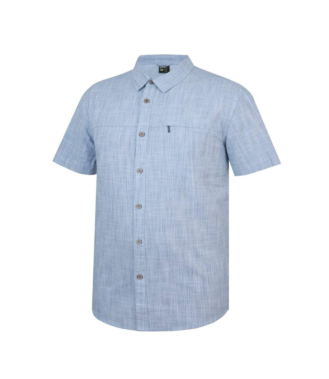 Chemise Manches Courtes Motif/style Texturé Homme Bleu Gelert-3
