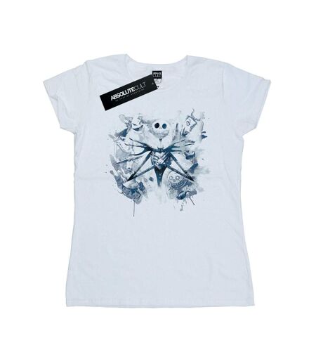 Disney T-shirt en coton Femme/Les femmes Nightmare Before Christmas Paint Spray Carers (Blanc) - UTBI35610