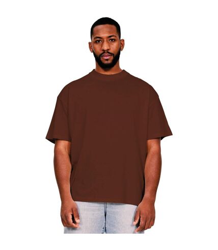 Casual Classics Mens Ringspun Cotton Extended Neckline T-Shirt (Chocolate) - UTAB599
