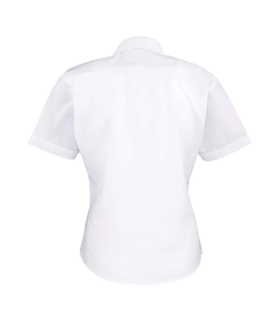 Womens/ladies Short-sleeved Pilot Shirt White Premier-2