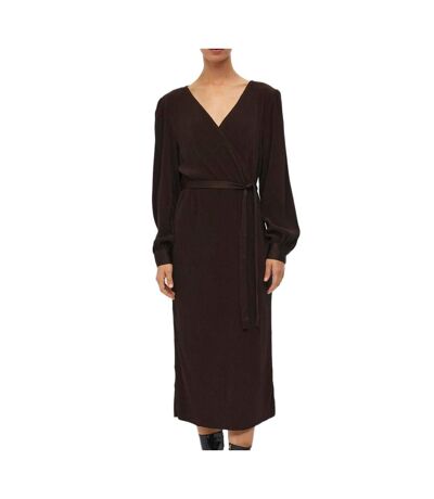 Robe Longue Plissé Marron Femme Object Shila - L