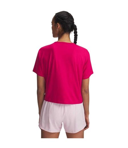 T-shirt Motion Femme Fuchsia Blanc Under Armour