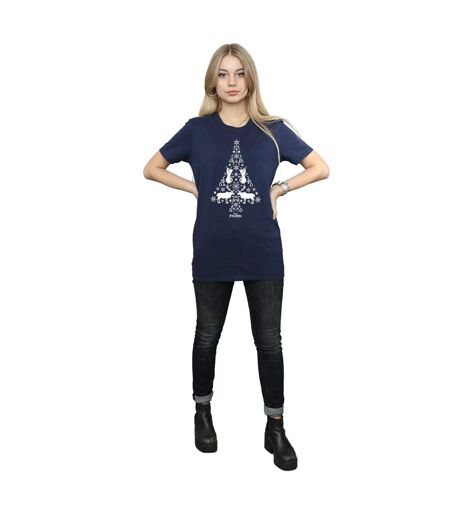Disney - T-shirt FROZEN CHRISTMAS TREE - Femme (Bleu marine) - UTBI24687