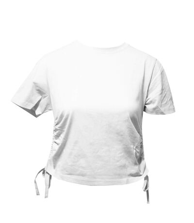 Womens/ladies ruched crop top white TriDri