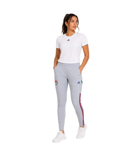 Pantalon De Survêtement Motif/style Olympique Lyonnais Femme Argenté Adidas