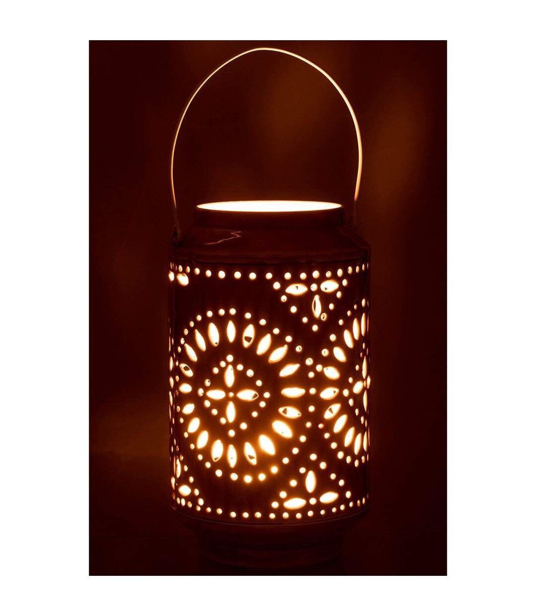 Lanterne Cylindrique Métal Sévilla 45cm Ocre-4