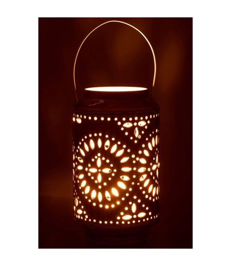 Lanterne Cylindrique Métal Sévilla 45cm Ocre