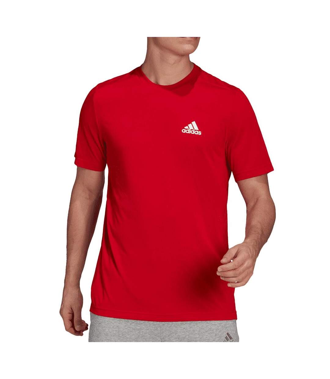 T-Shirt rouge homme adidas frt-1