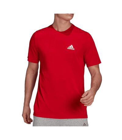 T-Shirt rouge homme adidas frt