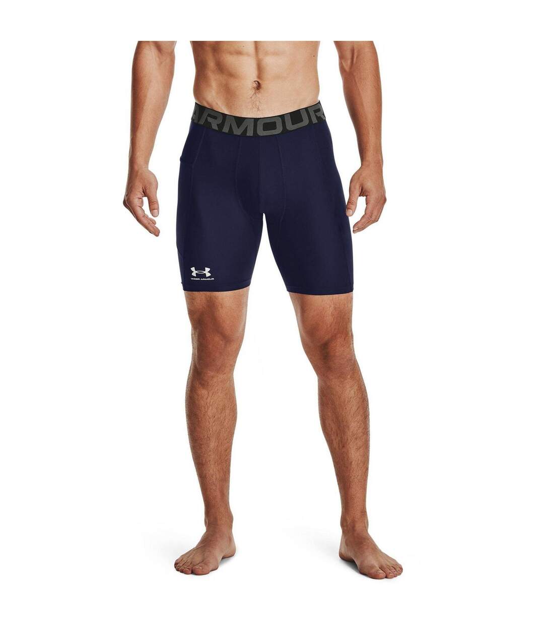 Short De Compression Heatgear Homme Bleu Marine Blanc Under Armour-3