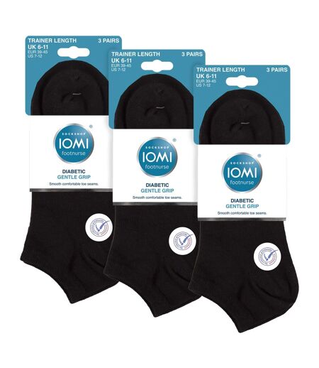 9 Pack Mens Diabetic Trainer Socks | Non Elastic Extra Wide Ankle Socks